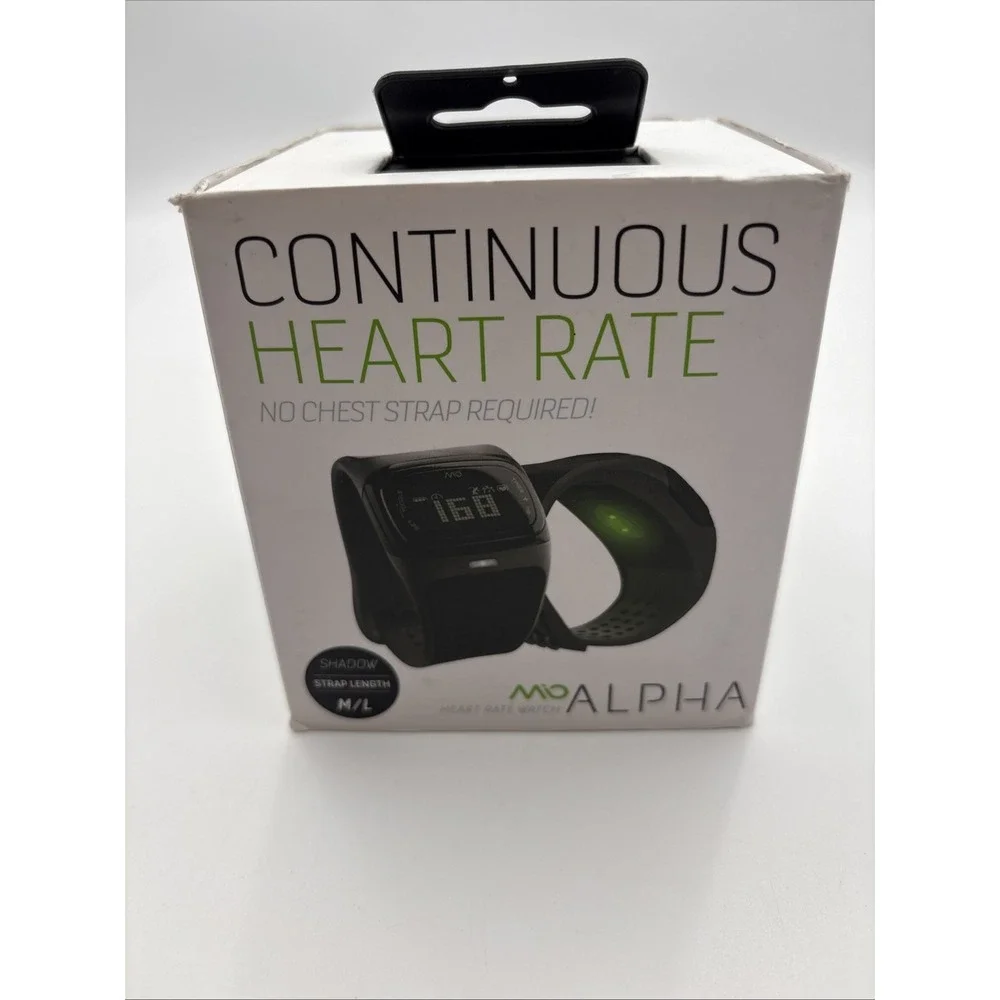 Mio Alpha Heart Rate Monitor Watch Indigo Blue 53P-BLU M/L Strap - With Box Blk